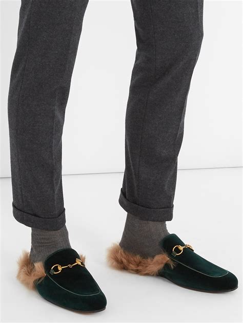 gucci mens fur loafers|gucci loafer boots.